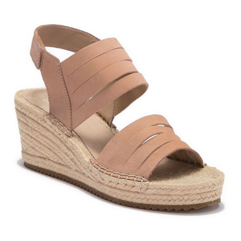 Eileen Fisher suede nude espadrilles size 8 extremely comfortable w/ box & bag